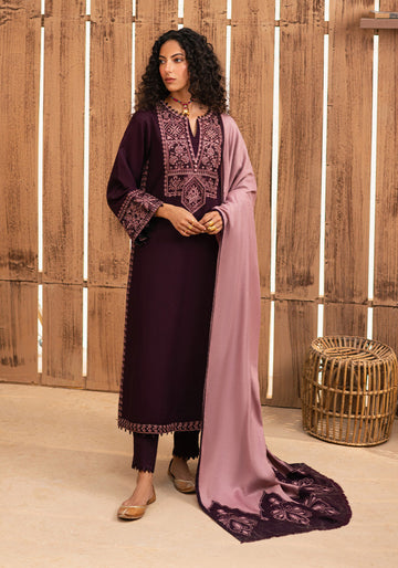 3 Piece - Unstitched Embroidered Dhanak Fabric RP-605